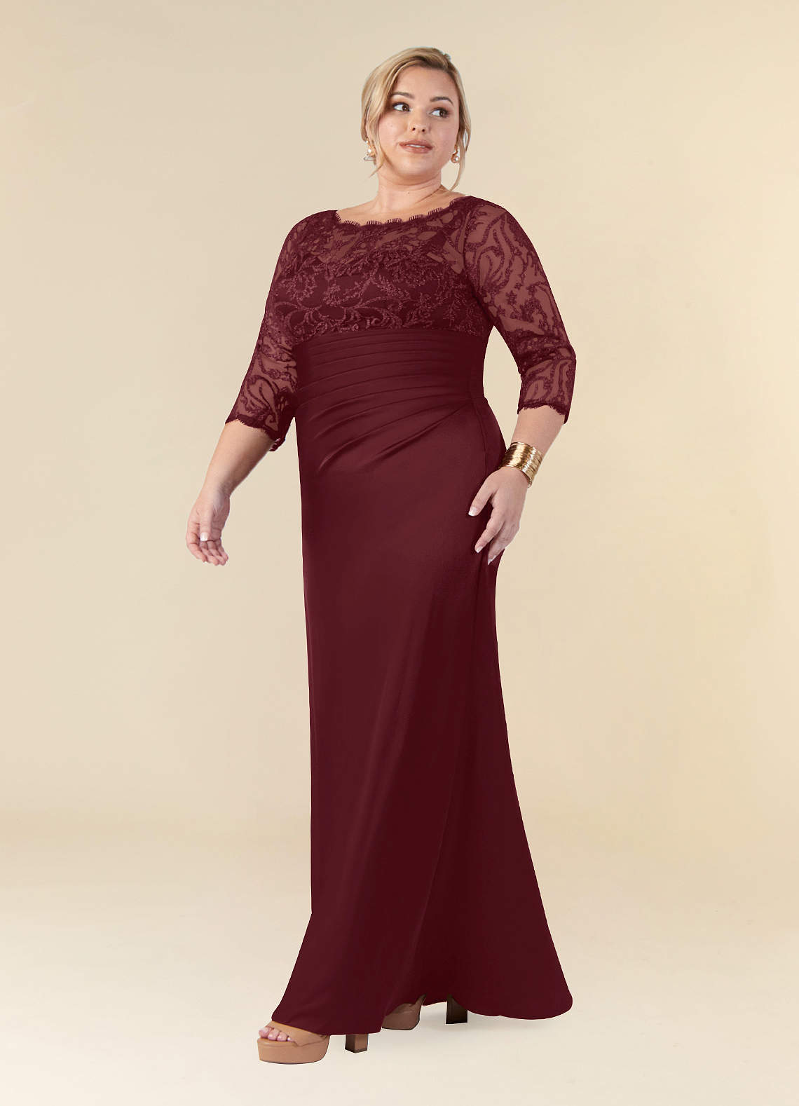 Cabernet Mermaid Lace Dress