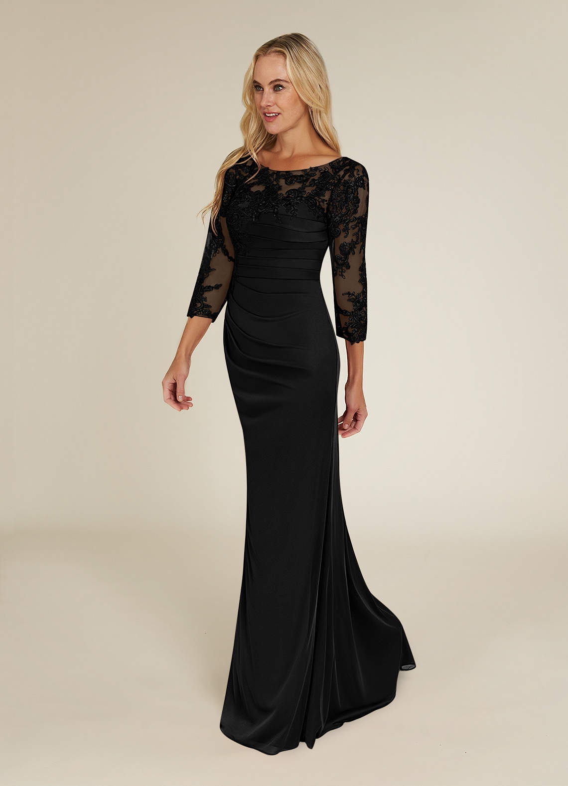 Black Sheath Scoop Lace Lace Dress