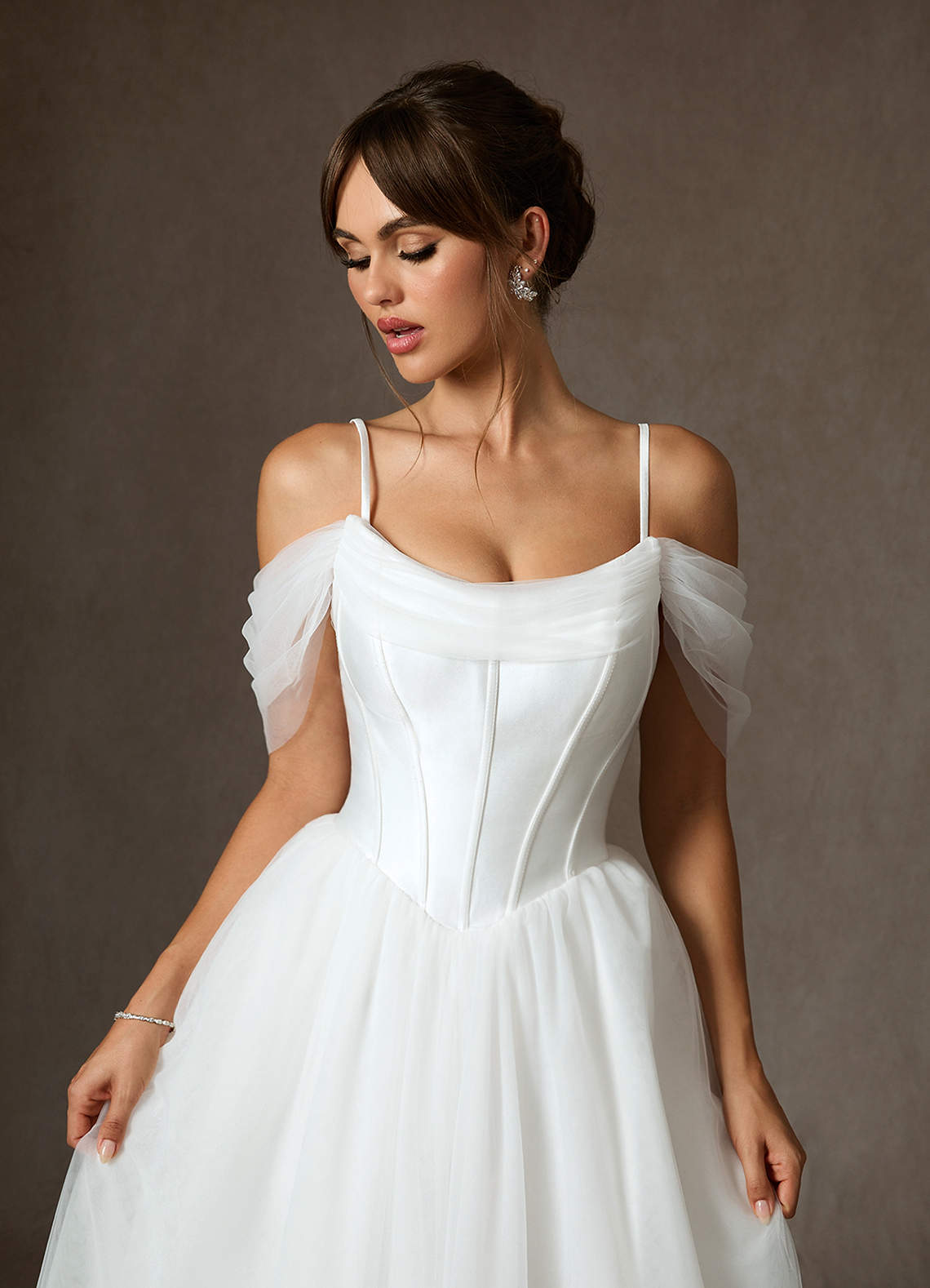 Diamond White Ball-Gown Tulle Dress