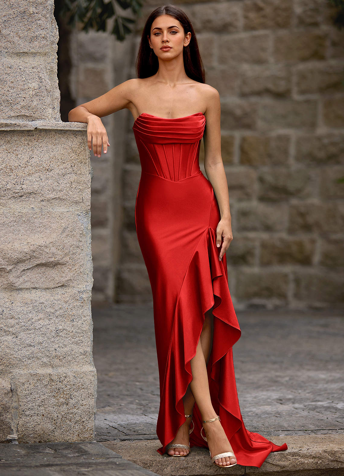 Siren Red Mermaid Prom Dress