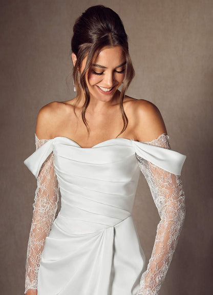 Diamond White A-Line Sweetheart Neckline Lace Dress