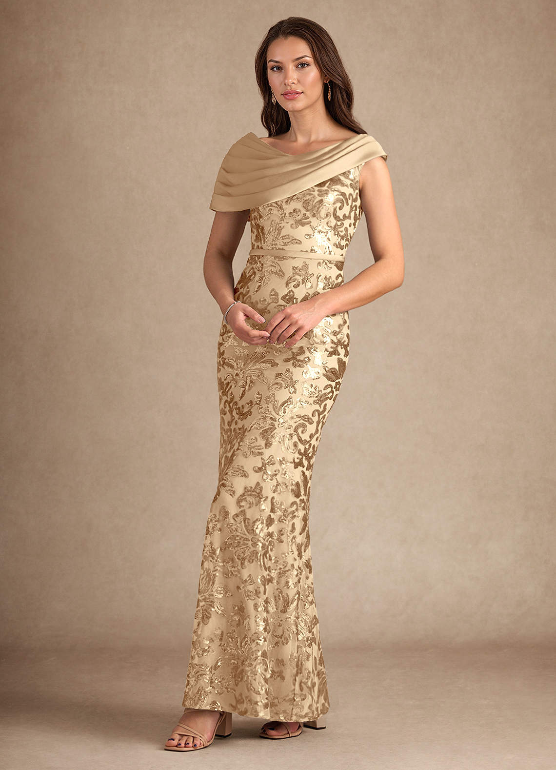 Champagne Mermaid Sequins Dress