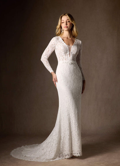 Diamond White Sheath V-Neck Tulle Dress