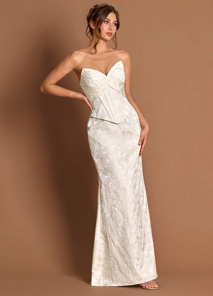 Solveig French White Maxi Dress