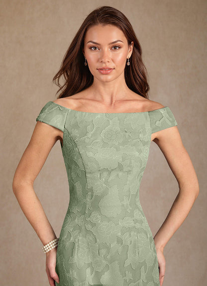Dusty Sage A-Line Boatneck Floral Burnout Dress