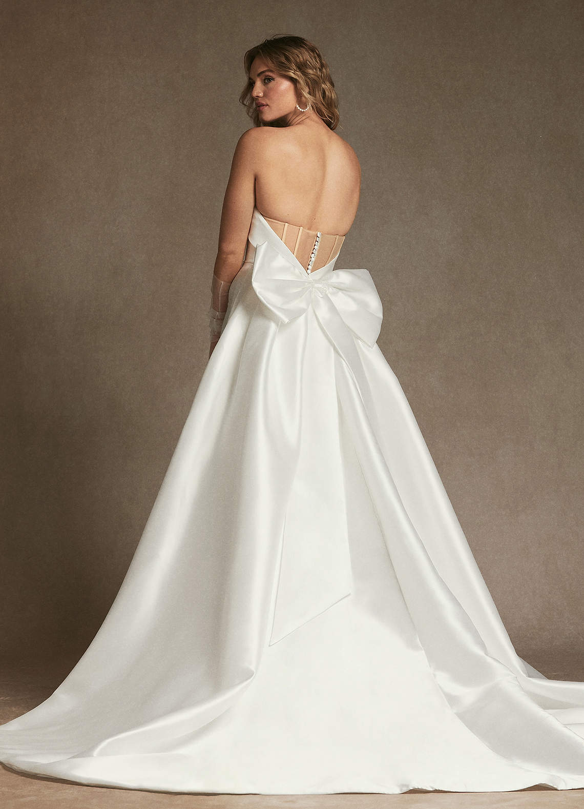 Diamond White Mermaid Strapless Mikado Dress