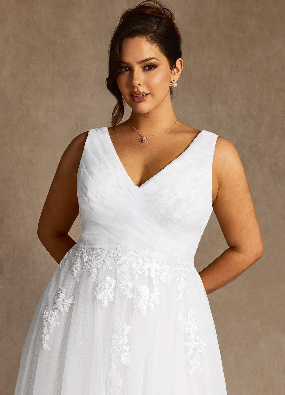 Diamond White A-Line Lace Tulle Dress