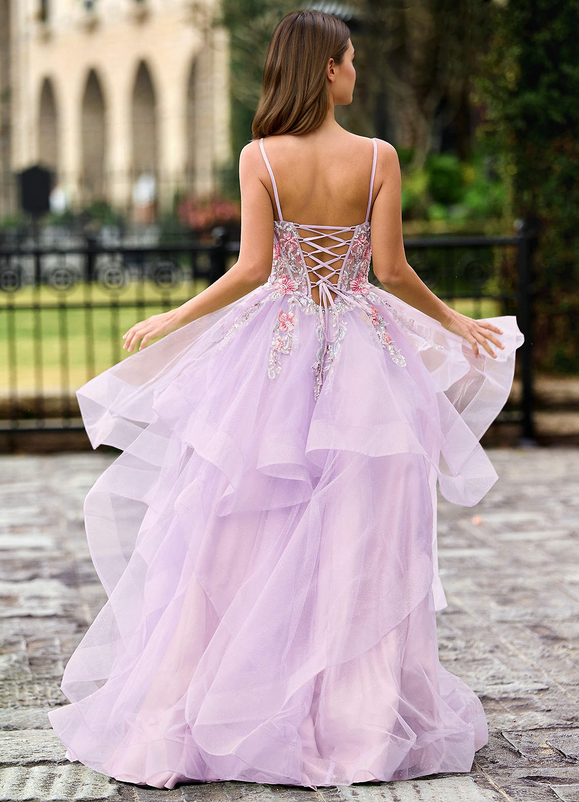 Goartrume Pink Mermaid Tulle Prom Dress