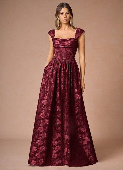 Hazel Wine Pleated Maxi Dress  Dress
