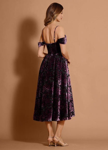 Eunice Black Amethyst Midi Dress