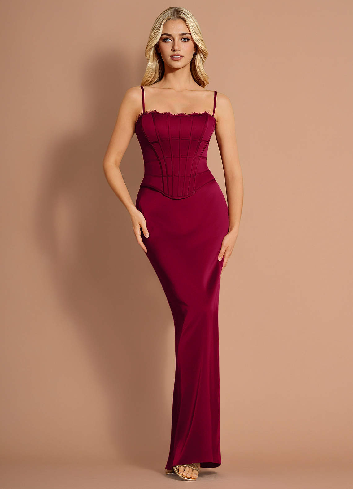 Roswyn Merlot Two-Piece Dress
