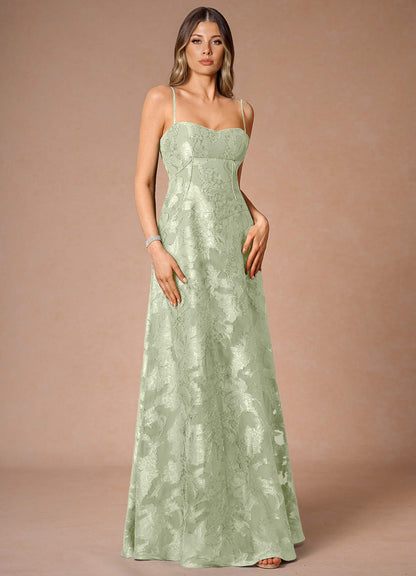 Hollis Light Green Lace Back Maxi Dress  Dress