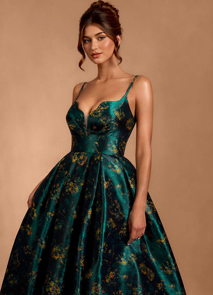Maelie Deep Green Midi Dress  Dress