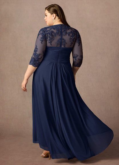 Dark Navy Sheath Sweetheart Sequins Lace Dress