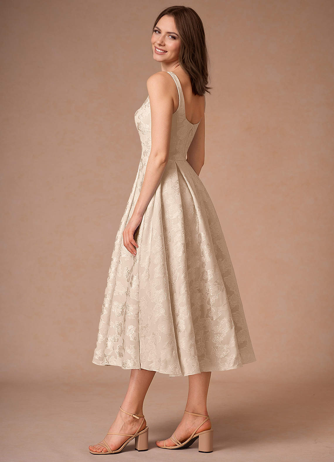 Briac Cream A-Line Midi Dress  Dress