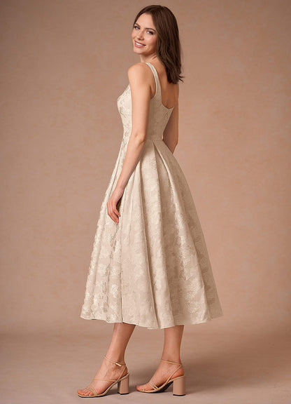 Briac Cream A-Line Midi Dress  Dress