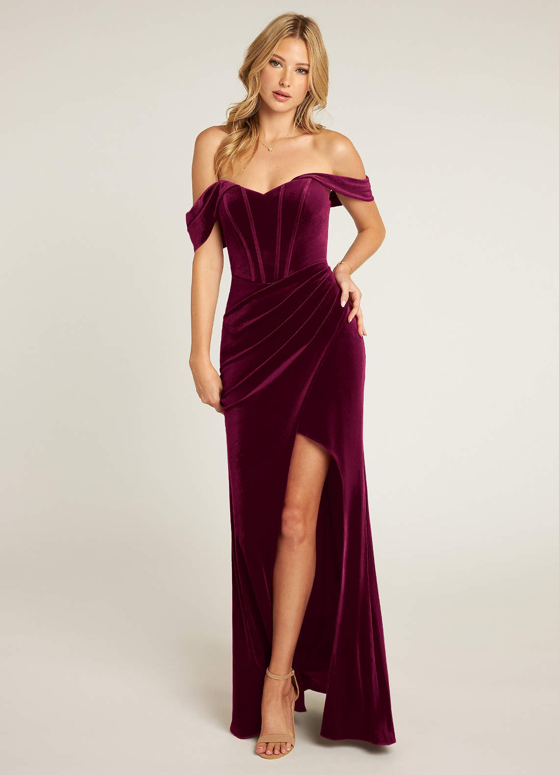 Jas Wine Velvet Maxi Dress  Dress