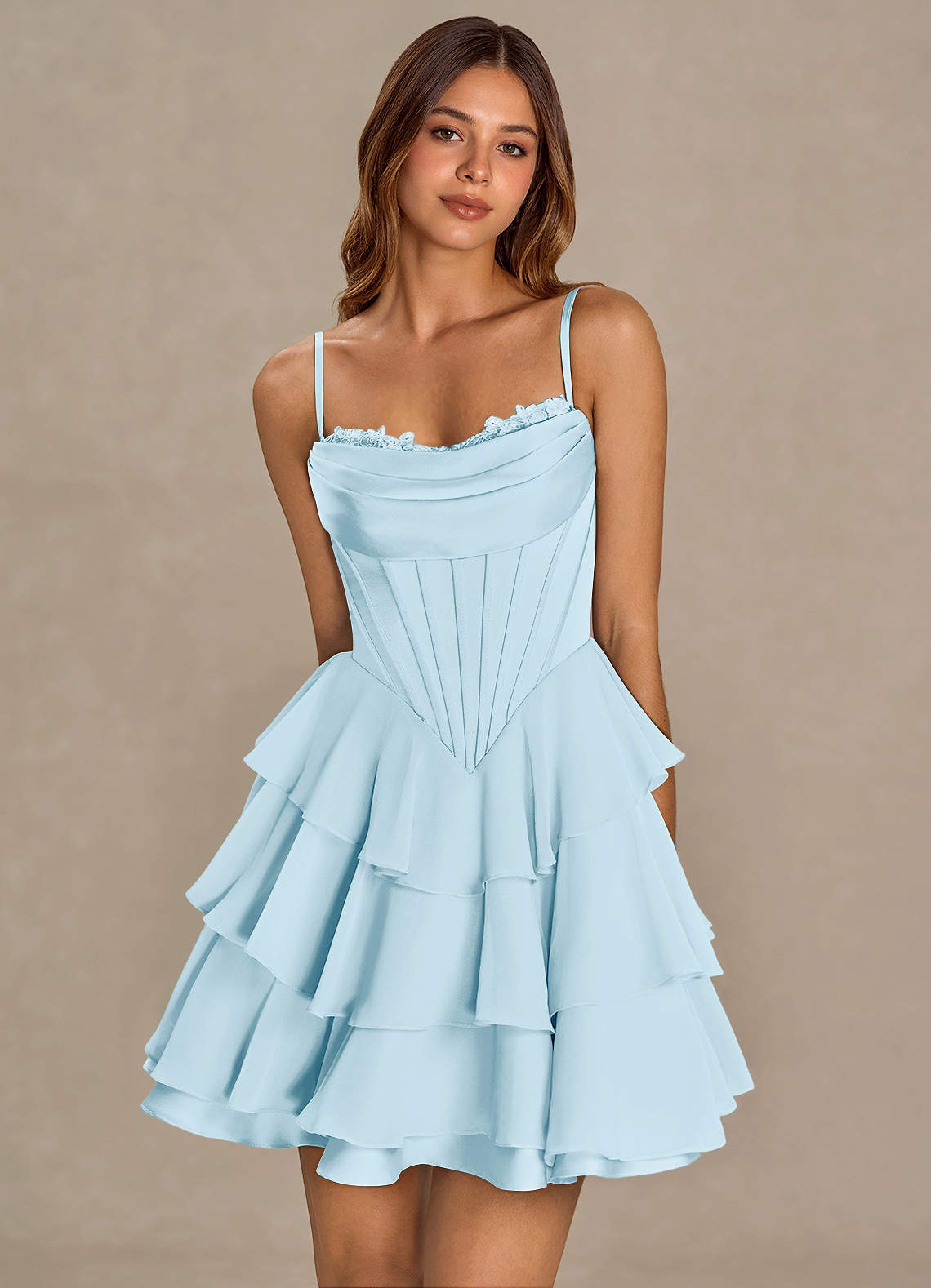Brinley Sky Blue Mini Dress  Dress