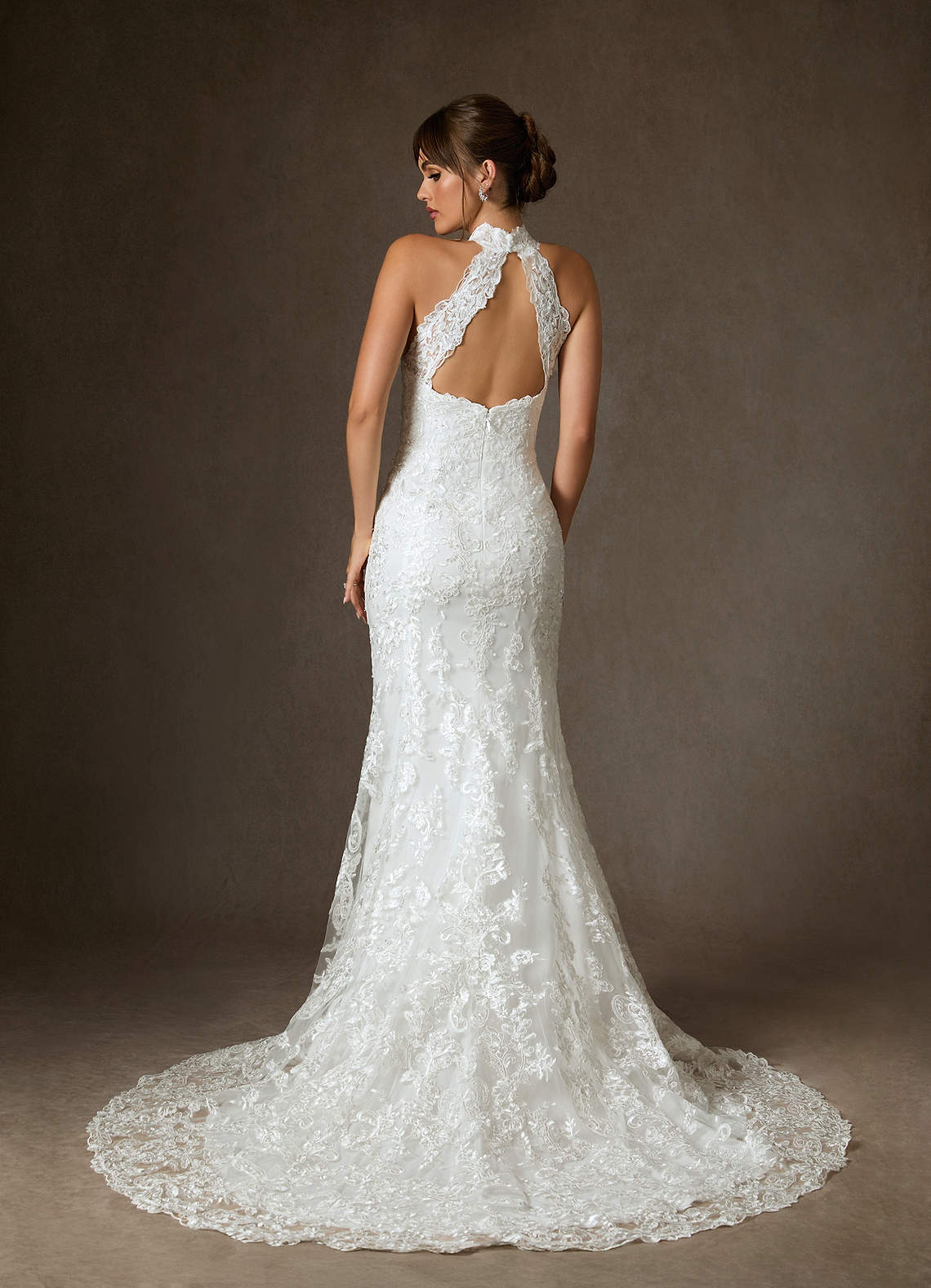 Diamond White Mermaid Lace Dress