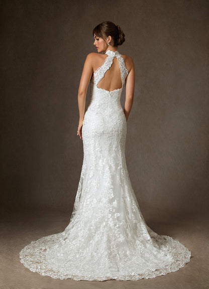 Diamond White Mermaid Lace Dress