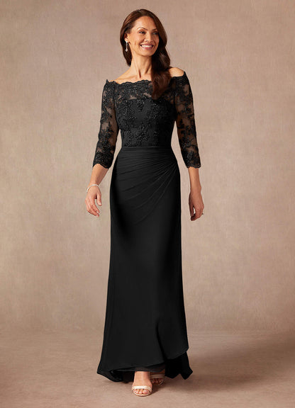 Black Mermaid Off the Shoulder Mesh Dress