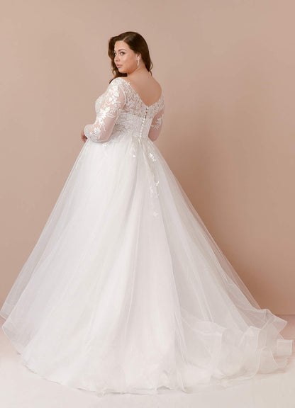 Diamond White A-Line Sequins Tulle Dress