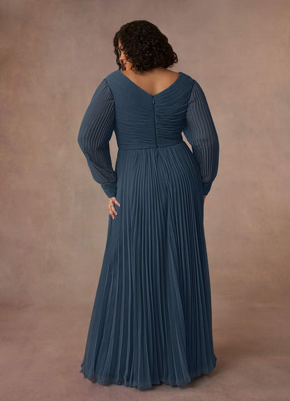 Neptune A-Line Pleated Chiffon Dress