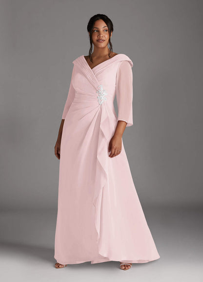 Blushing Pink A-Line Chiffon Dress