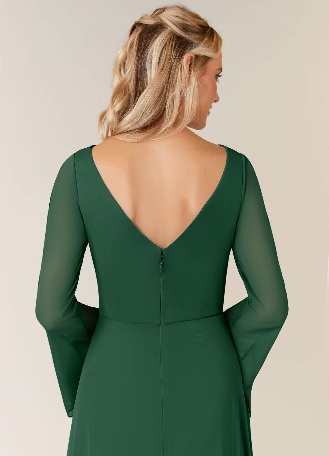 Dark Green A-Line Pleated Mesh Dress