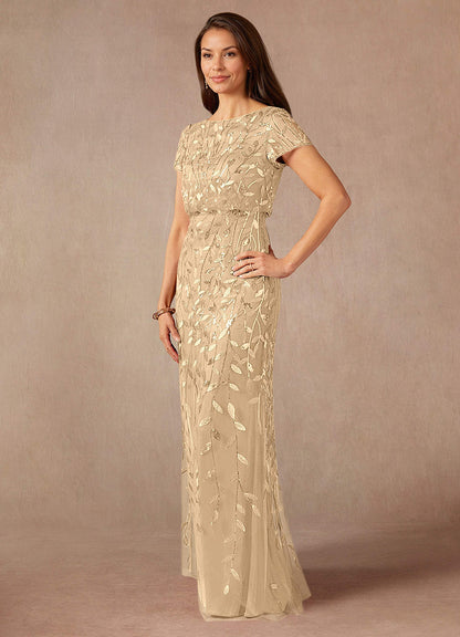 Champagne A-Line Sequins Dress