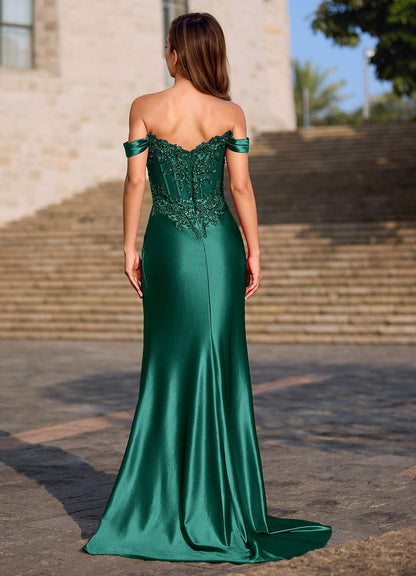 Opulence Green Floral Corset Prom Dress  Dress