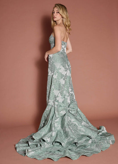 Bridget Mint Bow Gown  Dress