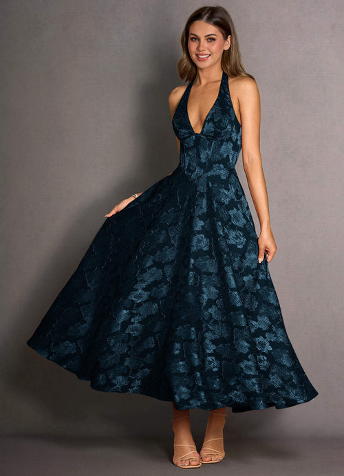 Isabeau Navy Midi Dress  Dress