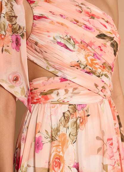 Liliana Abstract Bouquet Floral Maxi Dress