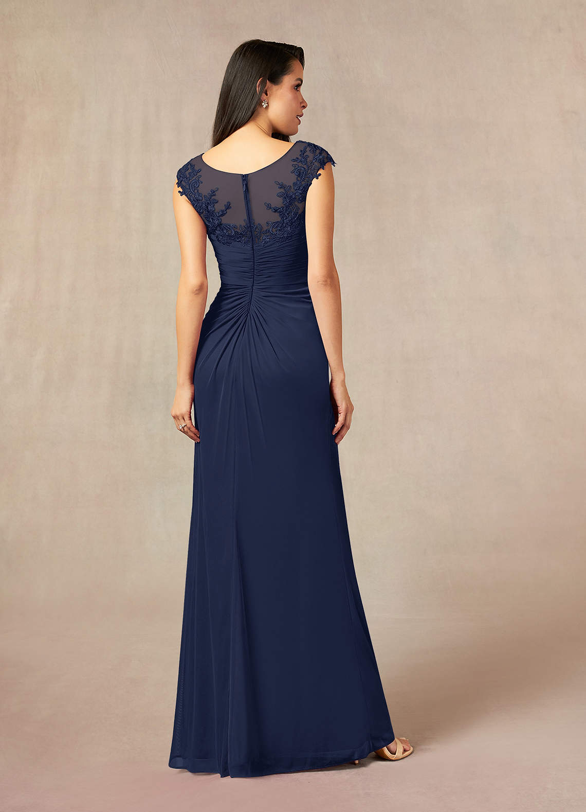 Dark Navy Mermaid Lace Mesh Dress