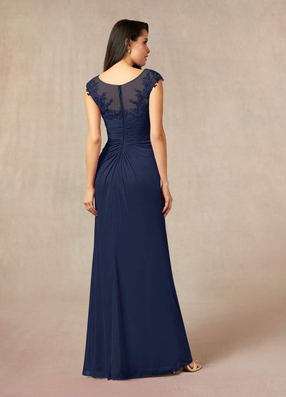 Dark Navy Mermaid Lace Mesh Dress
