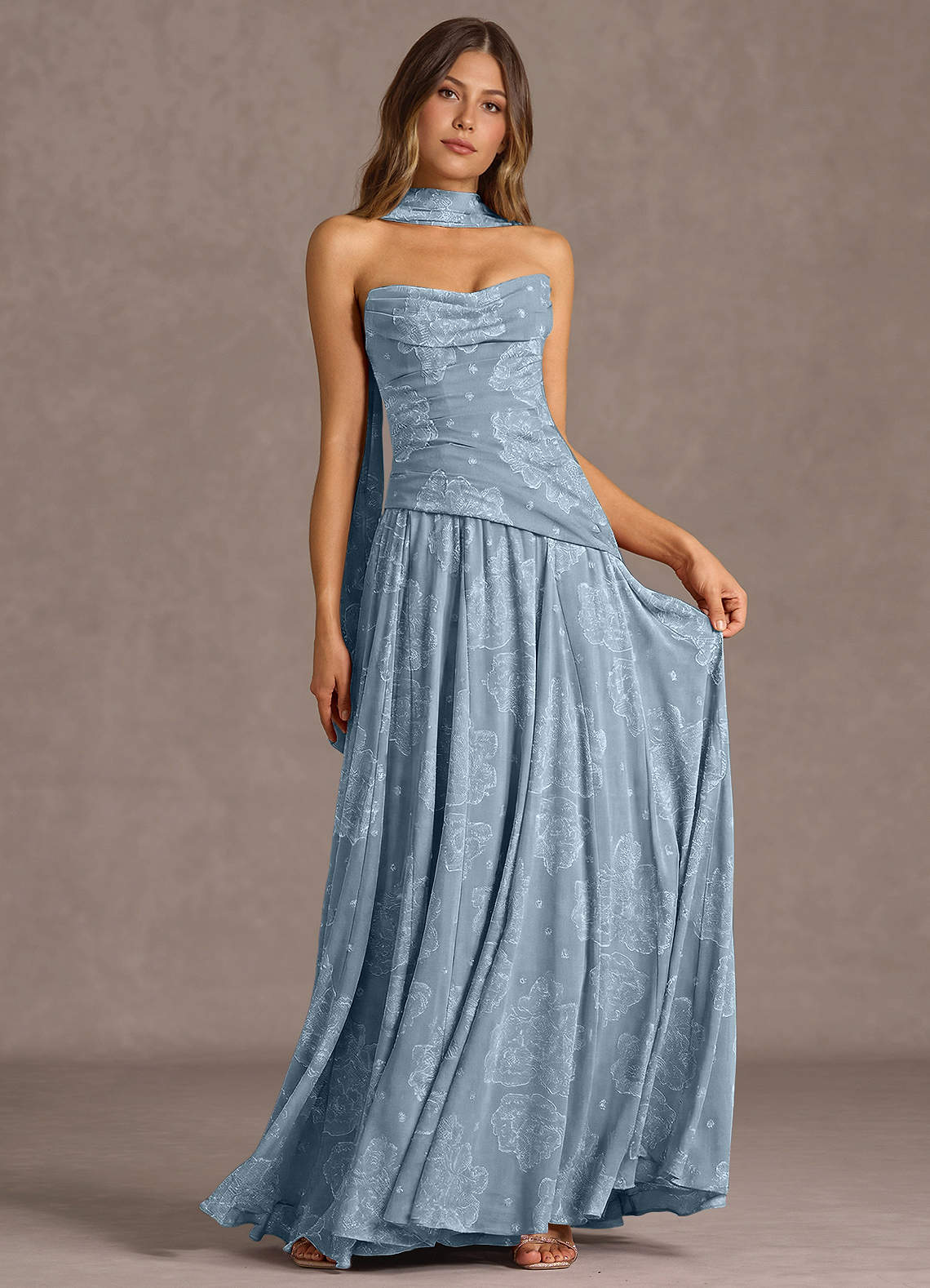 Gabriela Powder Blue Maxi Dress