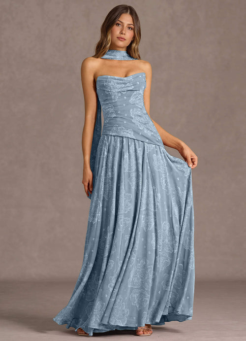 Gabriela Powder Blue Maxi Dress