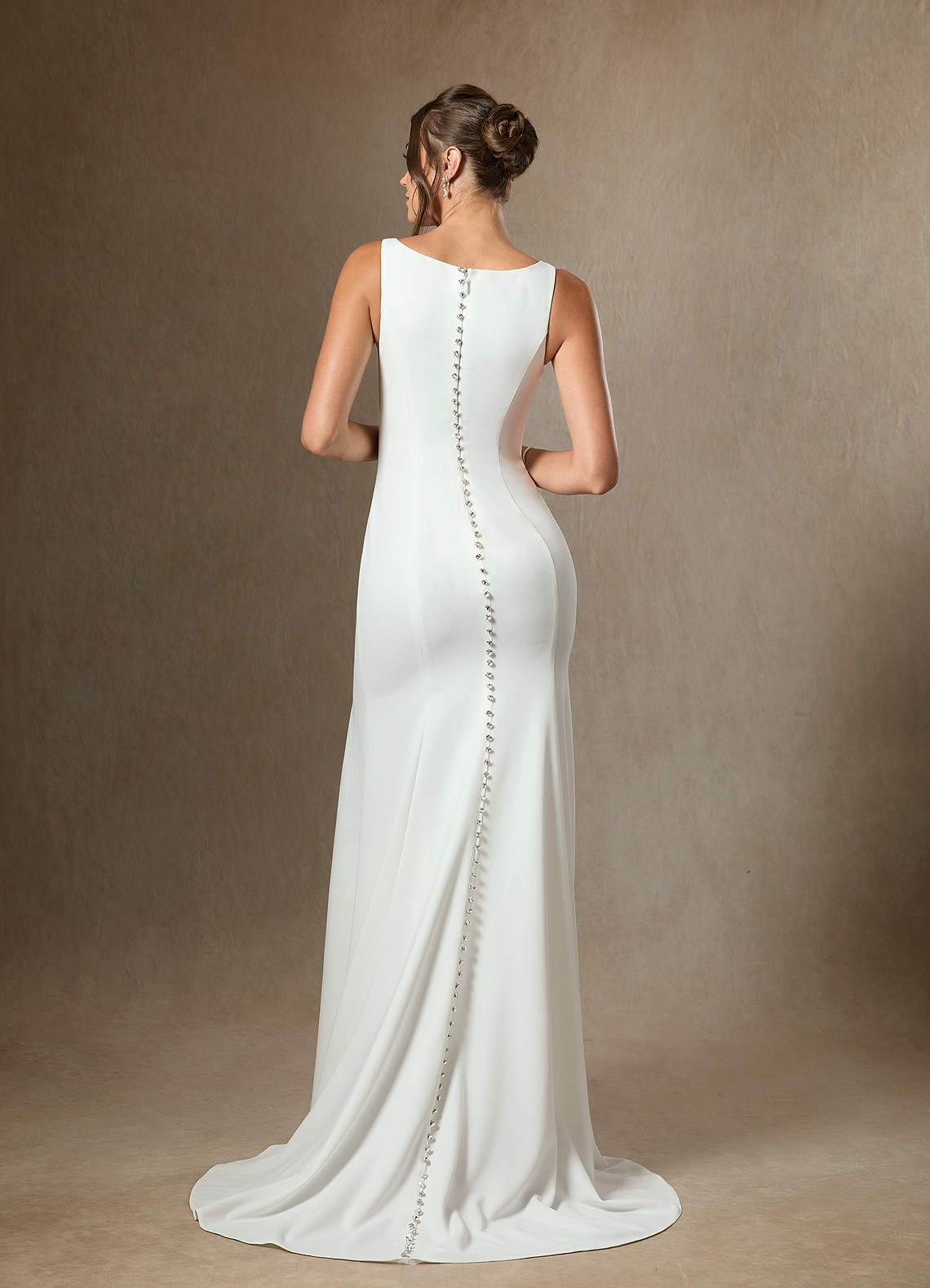Diamond White Nude Mermaid Side Slit Tulle Dress