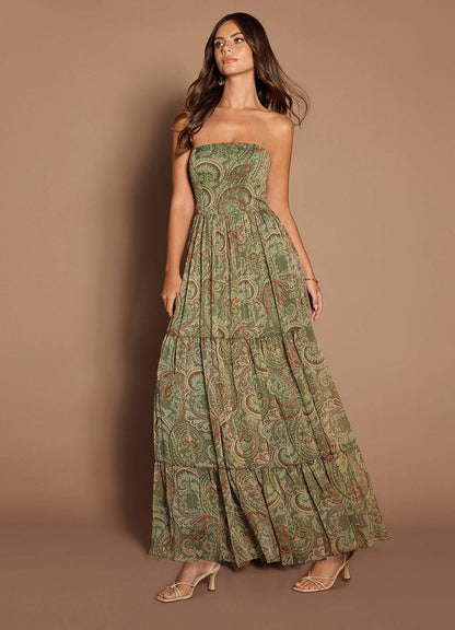 Jarah Sage Paisley Maxi Dress