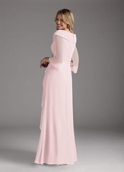 Blushing Pink A-Line Chiffon Dress