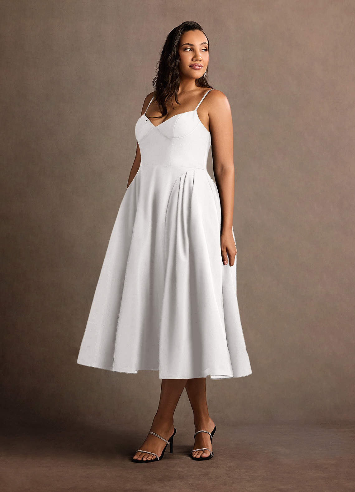 Doris White Strappy Midi Dress  Dress