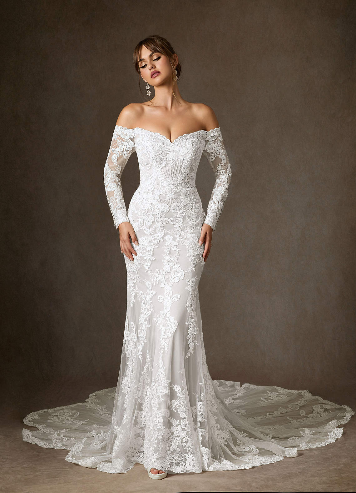 Diamond White Mermaid Sequins Tulle Dress