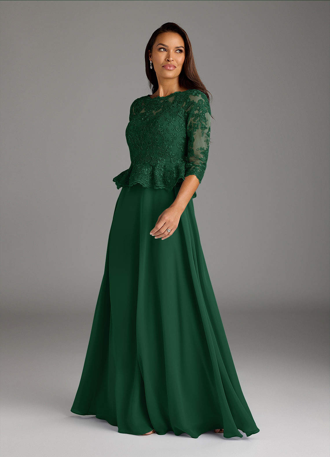 Dark Green A-Line Boatneck Sequins Chiffon Dress