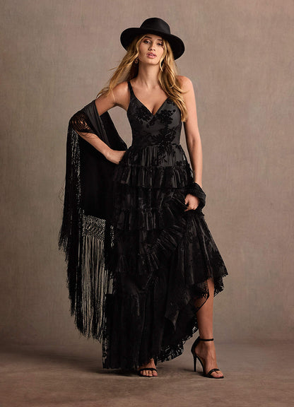 Cammy Black Ruffle Maxi Dress  Dress