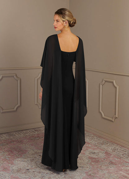 Black Sheath Scoop Stretch Crepe Dress