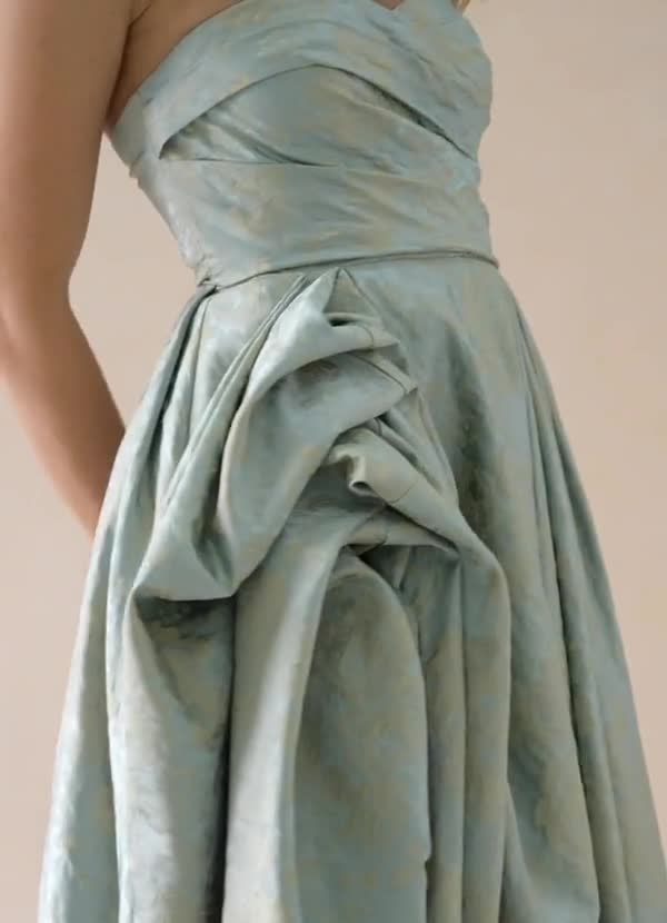 Maelis Vintage Blue Maxi Gown  Dress