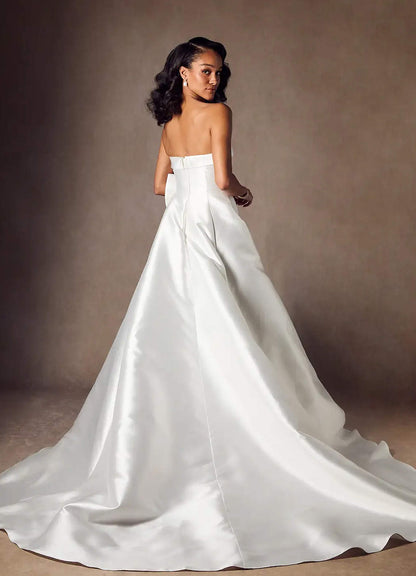 Diamond White A-Line Strapless Mikado Dress