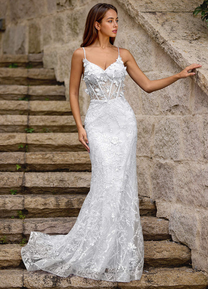 Blazing White Glitter Prom Dress