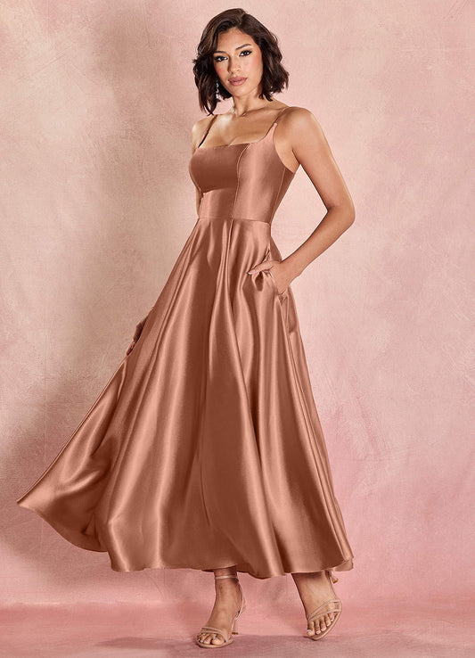 Elvie Antique Brass Lace-Up Maxi Dress